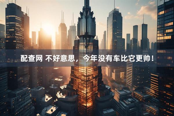 配查网 不好意思，今年没有车比它更帅！